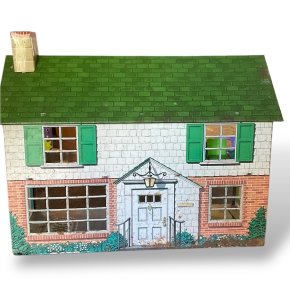 Vintage Other - Vintage Marx Dollhouse Tin Metal Litho 1:12 Scale Miniature Mini House 1950s